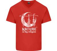 La Natura È La Mia Religione Strega Halloween Maglietta In Cotone A V Per Uomo