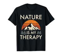 La natura è la mia terapia Escursionismo Camminatore Salute mentale Maglietta