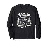 La Natura è la mia Terapista Forest Escape Design Maglia a Manica