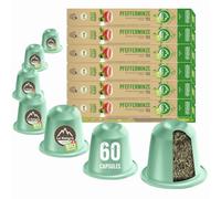 La Natura Lifestyle compatibile con le capsule di tè Nespresso | TÈ ALLA MENTA AL PEPE BIO | Capsule di tè 100% compostabili industrialmente² | Rispettose dell'ambiente | 60 capsule