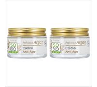 La natura so'bio etico crema anti-invecchiamento Giorno Argan - Rughe, compattezza, lucentezza. Argan bio & acido ialuronico. 99% naturale, Made in France. Confezione da 2 x 50 ml.