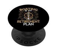 La nautica è il mio piano pensionistico Capitano della barca a motore PopSockets PopGrip Adesivo
