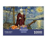 La nave dei regali di San Nicola Puzzle in Legno Impermeabile DIY Puzzles Da 1000 Pezzi Regali Per Adulti Divertenti Giochi Educativi