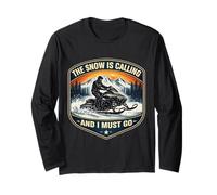 La Neve Sta chiamando e Devo Andare motoslitta Motor Sled Maglia a Manica