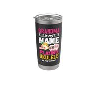 La nonna è il mio nome che gioca a ukulele è il mio giocatore di gioco Bicchiere termico in acciaio inox doppia parete