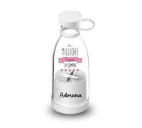 ''La nonna Migliore'' Mini Frullatore Portatile USB da Viaggio, 380ml, con Maniglia, personalizzato con nome frase idea regalo amici casa viaggi festa anniversario compleanno dieta amici nonna nonno