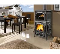 La Nordica Stufa a legna ISOTTA FORNO EVO 7119104 in ghisa smaltata finitura nero antracite