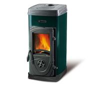 La nordica extraflame stufa a legna nordica super junior verde con rivestimento in acciaio smaltato classe a 5 kw-n