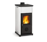 La Nordica Extraflame stufa a legna Tea acciaio bianco 6,6kw 189 m³ riscaldabili