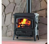 Nordica Extraflame Stufa a Legna Nordica 7119002 Nero 7,3 kW rivestimento in ghisa smaltata Adatto per Stanze 209 m3 profondit 450 mm - ISETTA EVO 4.0