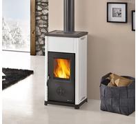 La Nordica-Extraflame Stufa a Legna in Refrattario e Ghisa Potenza 7.0 kW Volume Riscaldabile 201 m3 colore Bianco - 7119387 Tea 5.0
