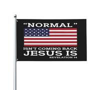 La normalità non tornerà, Gesù è la bandiera 3x5 - Striscione cristiano sulla fine dei tempi per cortile o esposizione all'aperto