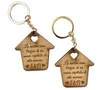 "La Nostra Casetta L'inizio di un Nuovo Capitolo di Vita Insieme" Coppia Portachiavi in Legno con Iniziali Personalizzate Idea Regalo Natale Compleanno Anniversario Sanvalentino Casa Nuova Convivenza