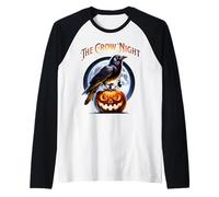 La Notte del Corvo Luna Zucca Design di Halloween Spaventoso Maglia con Maniche Raglan