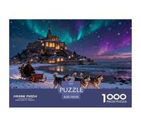 La notte di Natale a Mont Saint-Michel Puzzle in Legno Impermeabile DIY Puzzles Da 1000 Pezzi Per Adulti Colorati Giochi Di Impegnativi