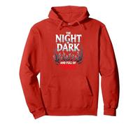 La Notte è buia e Piena di terrori Horror Gotico Felpa con Cappuccio, Unisex per Adulti, Rosso, L