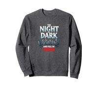 La Notte è buia e Piena di terrori Horror Gotico Felpa, Unisex per Adulti, Grigio Scuro, M