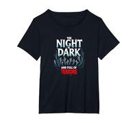 La Notte è buia e Piena di terrori Horror Gotico Maglietta, Donna Plus-Size, Nero, 3X