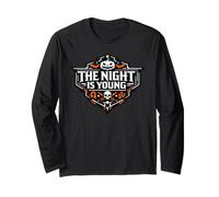 La Notte è Giovane Emblema spettrale di Halloween Maglia a Manica