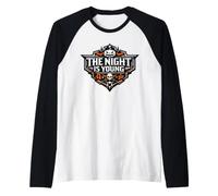 La Notte è Giovane Emblema spettrale di Halloween Maglia con Maniche Raglan