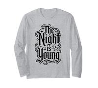 La Notte è Giovane Gotico spettrale Halloween Design Maglia a Manica
