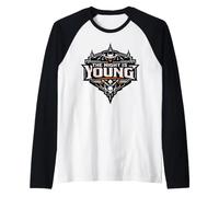La Notte è Giovane Pipistrello Teschio Halloween Maglia con Maniche Raglan