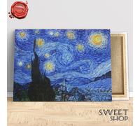 la notte stellata van gogh Stampa su Tela ALTA' QUALITA' QUADRO STAMPE D'ARTE