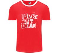 La Pace È Morta Guerra Anarchia Teschio Uomo Ringer T-Shirt FotL