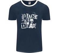 La Pace È Morta Guerra Anarchia Teschio Uomo Ringer T-Shirt FotL