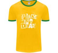 La Pace È Morta Guerra Anarchia Teschio Uomo Ringer T-Shirt FotL