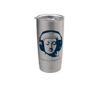 La Pace è una Frequenza - Testa di Buddha con le Cuffie Bicchiere termico in acciaio inox doppia parete