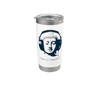 La Pace è una Frequenza - Testa di Buddha con le Cuffie Bicchiere termico in acciaio inox doppia parete