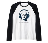La Pace è Una Frequenza - Testa di Buddha con Le Cuffie Maglia con Maniche Raglan