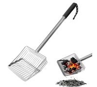 La pala del setaccio della cenere scava fuori le palette del setaccio della | Pala per ceneri per lettiera, griglia per interni, barbecue, cortile, campeggio, giardino, pollaio, nero