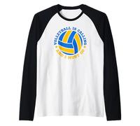 La pallavolo Sta chiamando e Devo Andare Divertente Giocatore Sportivo Maglia con Maniche Raglan