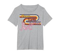 La Pantera Rosa: Pace, Amore e Rosa Maglietta, Donna Plus-Size, Grigio Melange, 6X