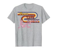 La Pantera Rosa: Pace, Amore e Rosa Maglietta, Uomo, Grigio Melange, 4XL