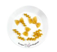 "La Pappa Di" Piatto Bianco in Vetro Temperato 25cm Personalizzato con Nome Idea Regalo Simpatica Divertente Natale Compleanno Famigla Bebè Bambini Nuovo Arrivo Festa Battesimo Onomastico Chef