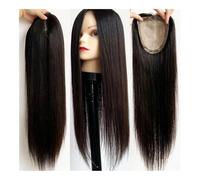 La parrucca calva di una signora, Topper for capelli vergini europei da 10-24", base in seta da 12×13 cm e bordo in PU, parrucchino dritto for capelli diradati da donna(14 inch)