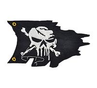 LA PATCHERIA Patch Bandiera Jolly Roger Pirati 13x7cm - Patch 100% Ricamata con Velcro® originale Velcro® Brand Hook Cucito sul Retro - alta qualità - per Decorare Giacche, Zaini, Uniformi