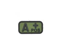 LA PATCHERIA Patch Gruppo Sanguigno A Positivo (A+) 5x2.5cm- Toppa Gruppo Sanguigno Velcro® originale Velcro® Brand Tipo A Positivo Tattico Medico Soccorritore (PVC Verde)