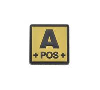 LA PATCHERIA Patch Gruppo Sanguigno A Positivo (A+) 5X5cm - Toppa Gruppo Sanguigno Velcro® originale Velcro® Brand Tipo A Positivo Tattico Medico Soccorritore (PVC Quadrato Sabbia)