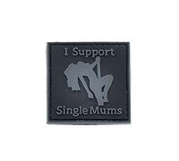 LA PATCHERIA Patch I Support Single Mums 4.5x4.5cm - Patch 100% Gomma con Velcro® originale Velcro® Brand Hook Cucito sul Retro - 3D alta definizione - per Decorare Giacche, Zaini, Uniformi