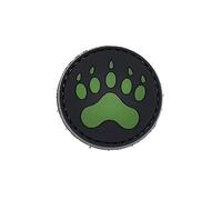 LA PATCHERIA Patch Impronta Orso - GITD 4x4cm - Patch 100% Gomma con Velcro® originale Velcro® Brand Hook Cucito sul Retro - 3D alta definizione - per Decorare Giacche, Zaini, Uniformi
