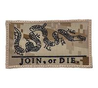 LA PATCHERIA Patch Join Or Die 9x5cm - Patch 100% Ricamata con Velcro® originale Velcro® Brand Hook Cucito sul Retro - alta qualità - per Decorare Giacche, Zaini, Uniformi