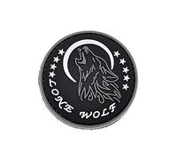 LA PATCHERIA Patch Lone Wolf 6x6cm - Patch 100% Gomma con Velcro® originale Velcro® Brand Hook Cucito sul Retro - 3D alta definizione - per Decorare Giacche, Zaini, Uniformi