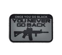 LA PATCHERIA Patch Once You Go Black - You Never Go Back 7.5x5cm - Patch 100% Gomma con strappo originale Hook Cucito sul Retro per Decorare Giacche, Zaini, Uniformi