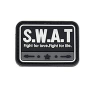 LA PATCHERIA Patch S.W.A.T. Fight For Love/Fight For Life 6x4cm - Patch 100% Gomma con Velcro® originale Velcro® Brand Hook Cucito sul Retro - alta definizione - per Decorare Giacche, Zaini, Uniformi