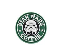 LA PATCHERIA Patch Star Wars Coffee 6x6cm - Patch 100% Gomma con Velcro® originale Velcro® Brand Hook Cucito sul Retro - 3D alta definizione - per Decorare Giacche, Zaini, Uniformi
