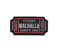 LA PATCHERIA Patch Walhalla/Valhalla Ticket 6x3cm - Patch 100% Gomma con Velcro® originale Velcro® Brand Hook Cucito sul Retro - 3D alta definizione - per Decorare Giacche, Zaini, Uniformi